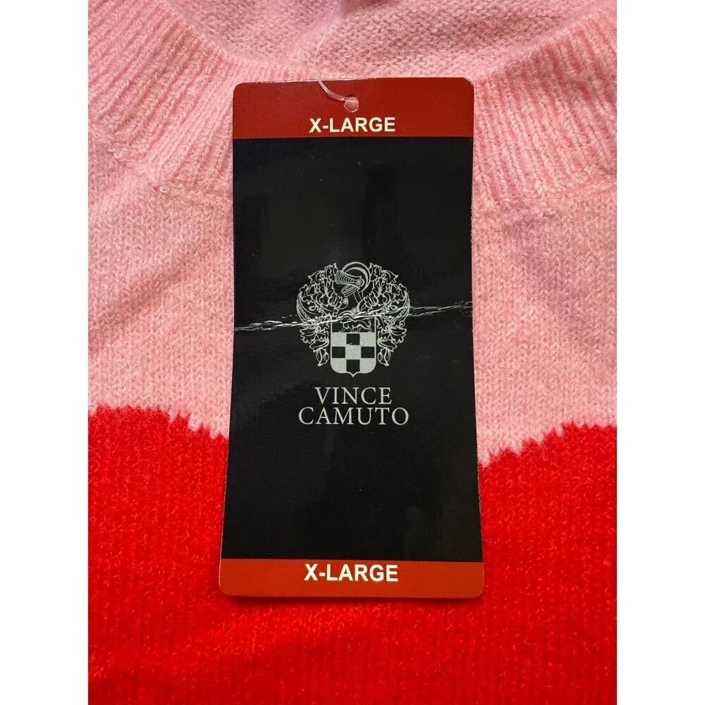 NWT Vince Camuto Valentine's Pullover Sweater Women's X-Large Pink Long Sleeve